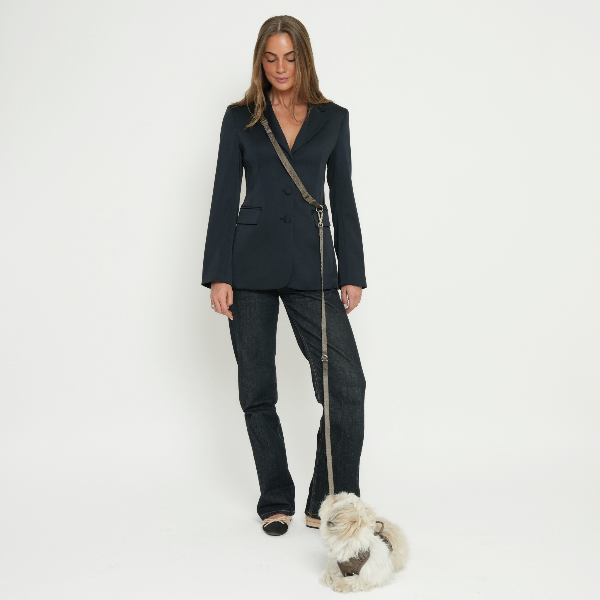 Smycz dla psa bez użycia rąk – taupe