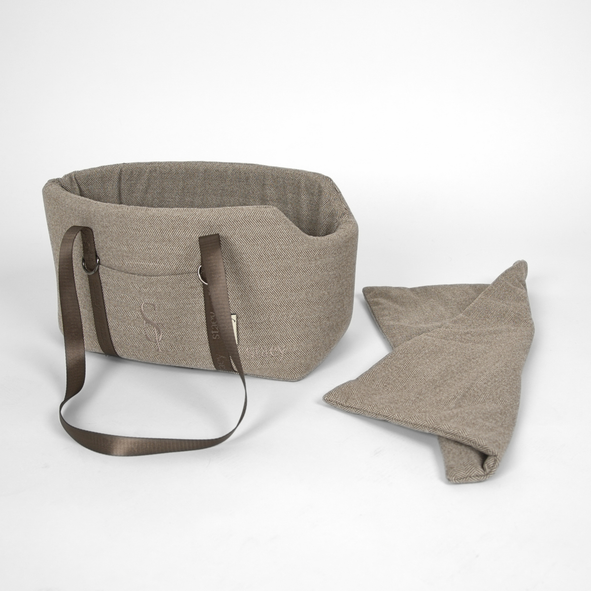 Fotelik samochodowy dla psa Maya 2 w 1 | Herringbone Mocca