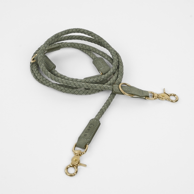 Smycz dla psa Kaia z plecionym uchwytem | Moss green