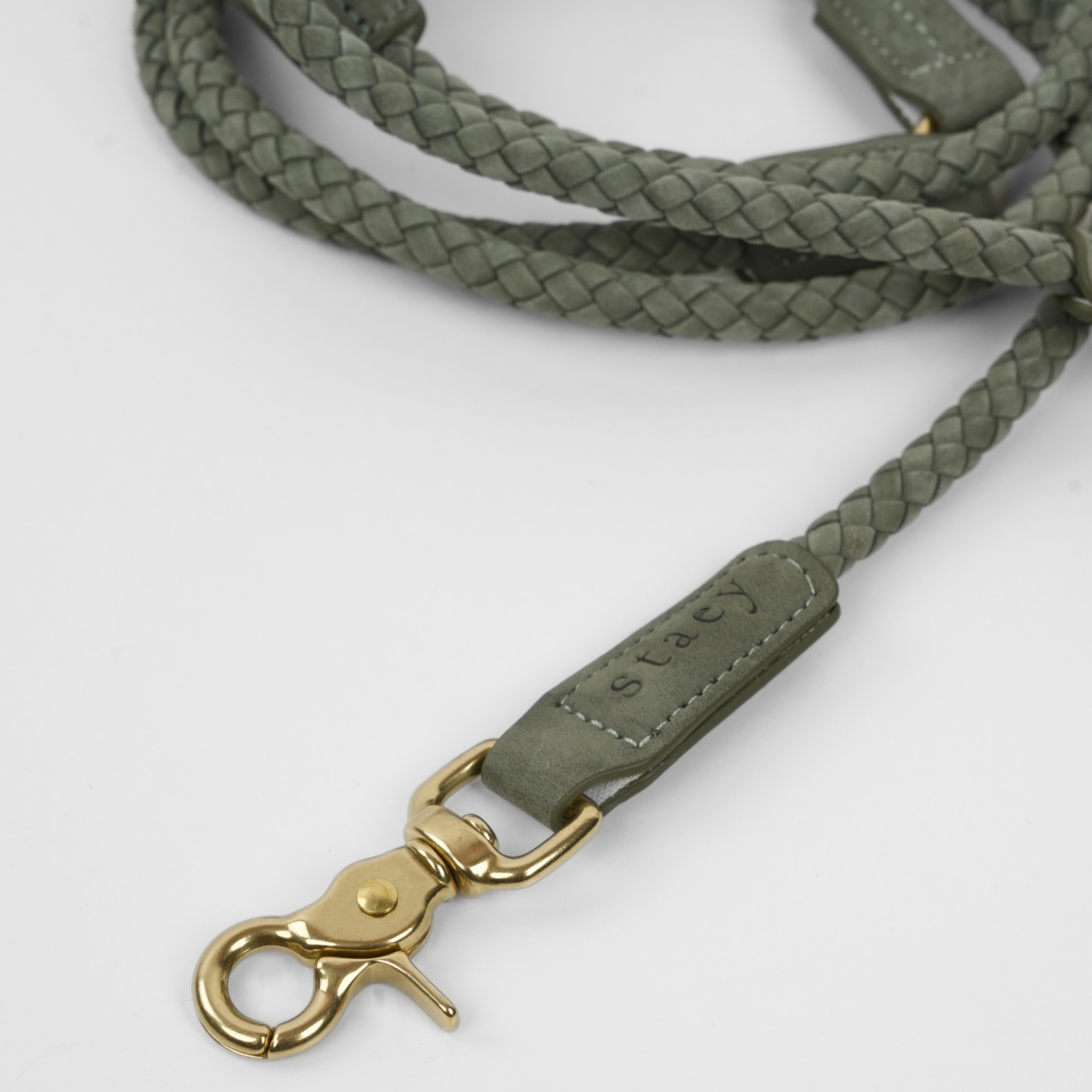 Kaia Braided Dog Leash | Moss Green
