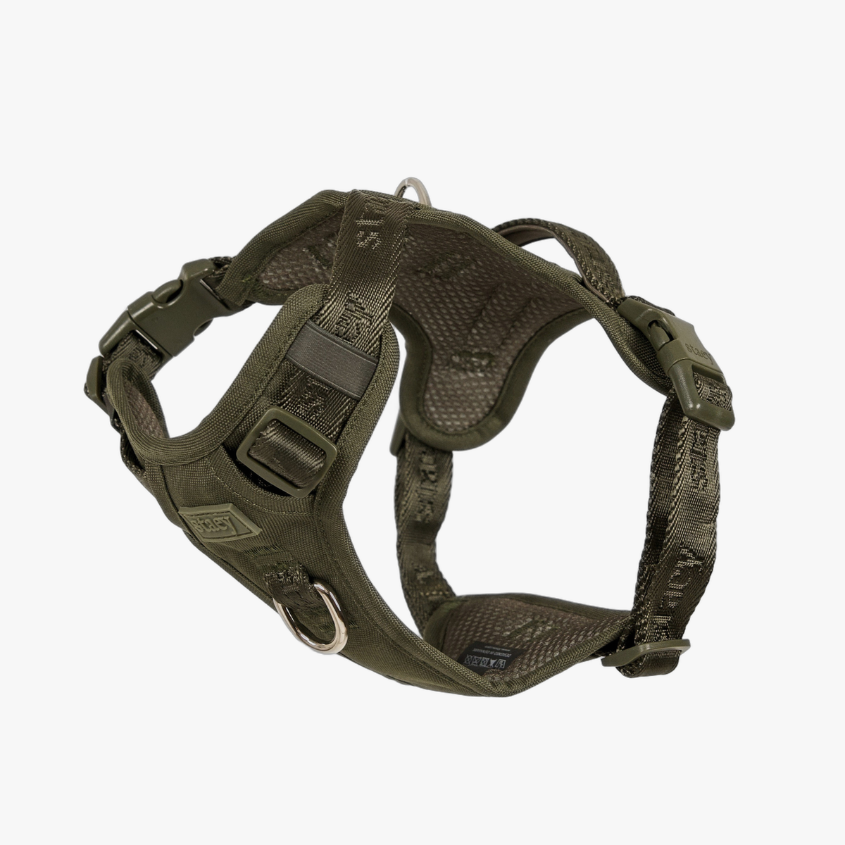 Elma Active dog harness in moss green with padded chest panel