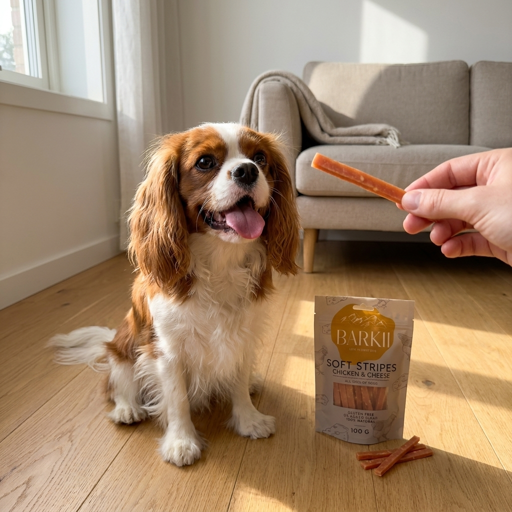 Barkii Soft Stripes Treats | Chicken & Cheese | 100g.
