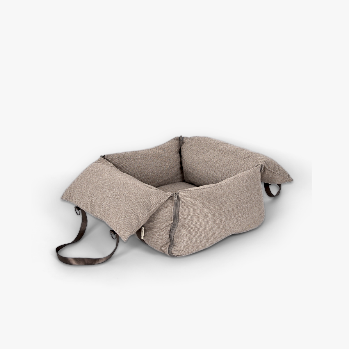 Fotelik samochodowy dla psa 3 w 1 Thea | Herringbone Mocca
