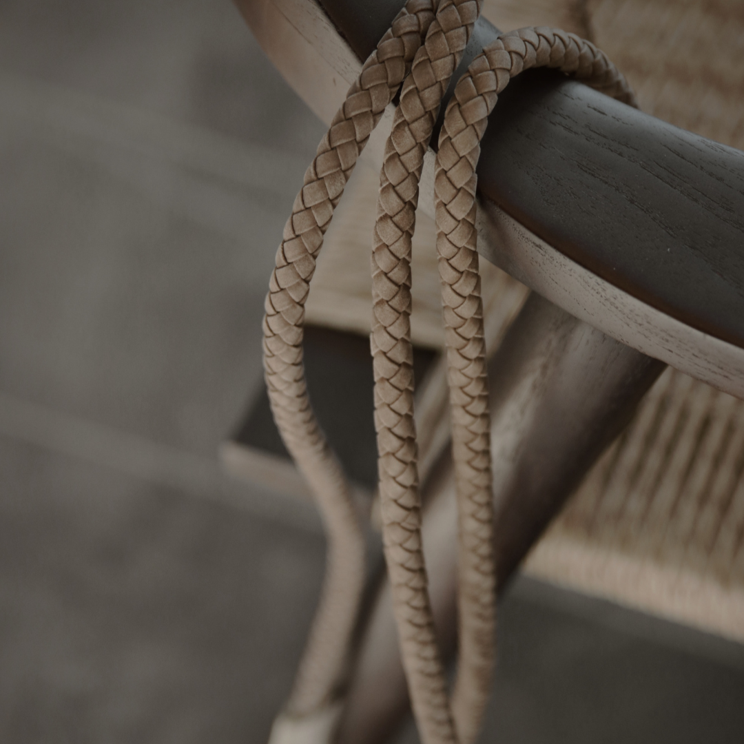 Pleciona smycz dla psa Kaia | Taupe