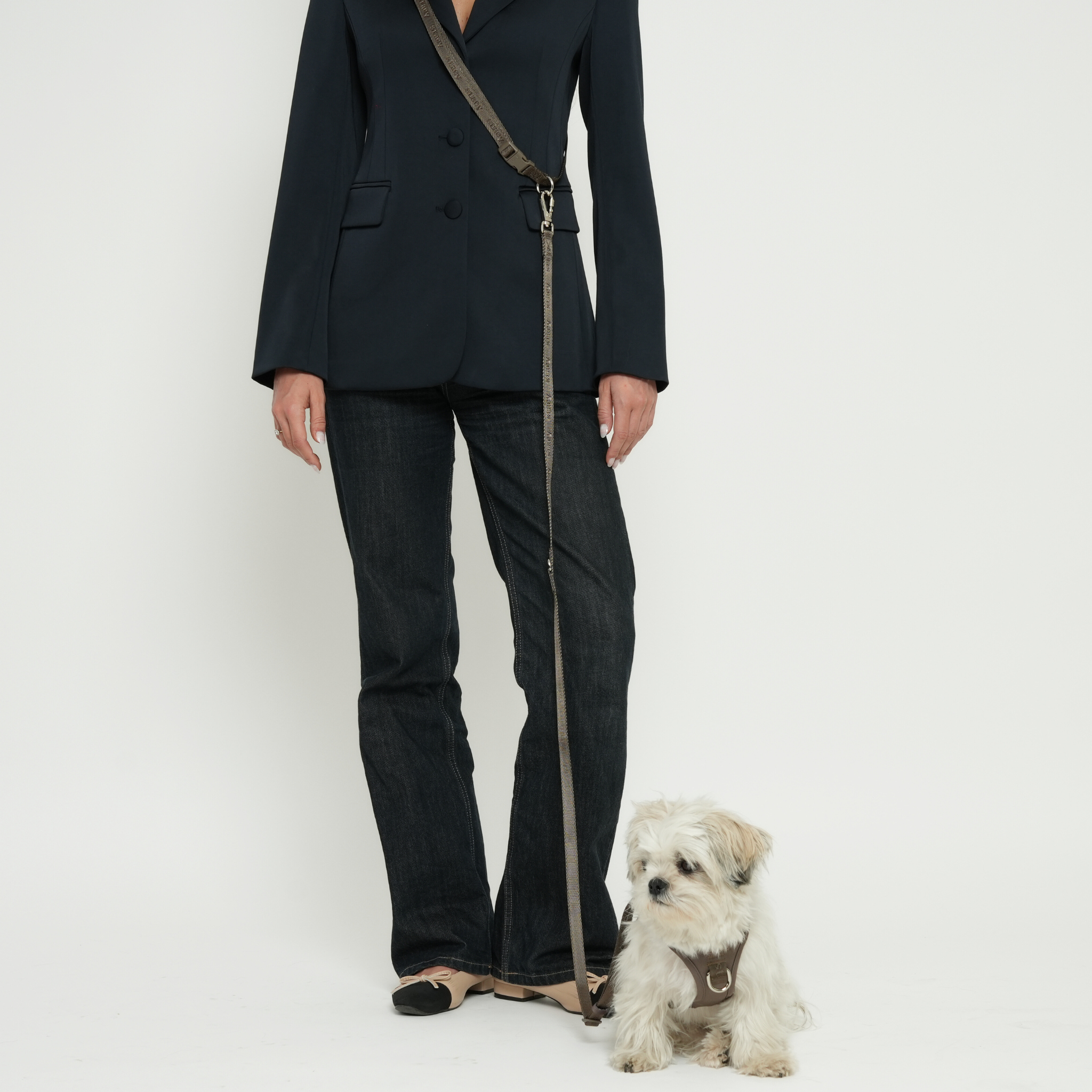 Smycz dla psa bez użycia rąk – taupe