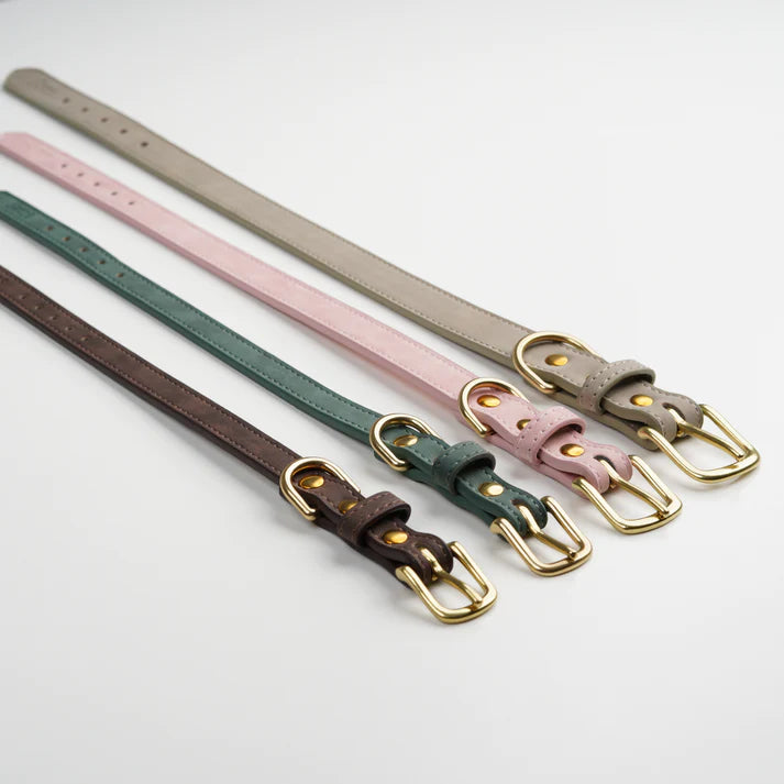 Grace Leather Dog Collar | Dusty Rose