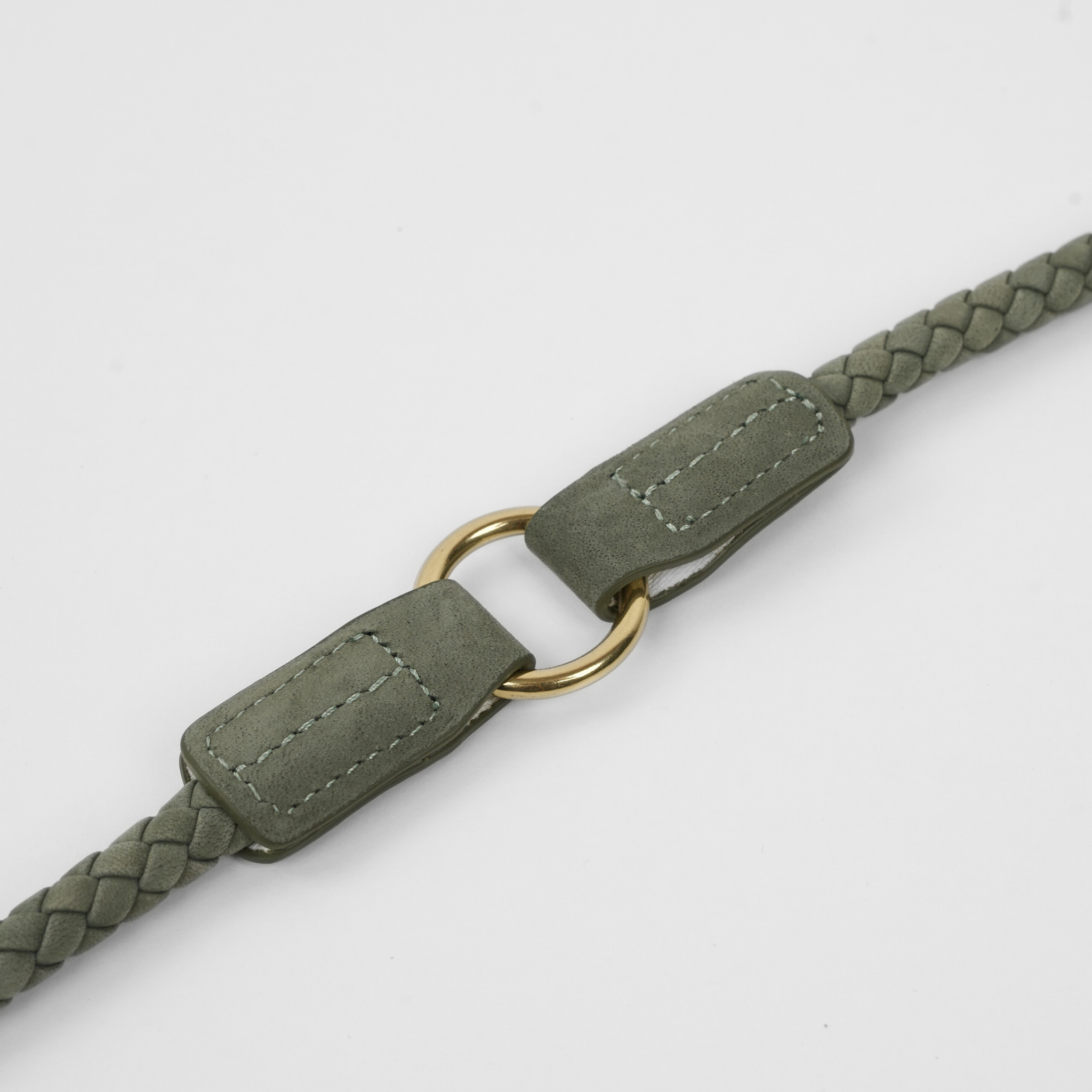 Smycz dla psa Kaia z plecionym uchwytem | Moss green