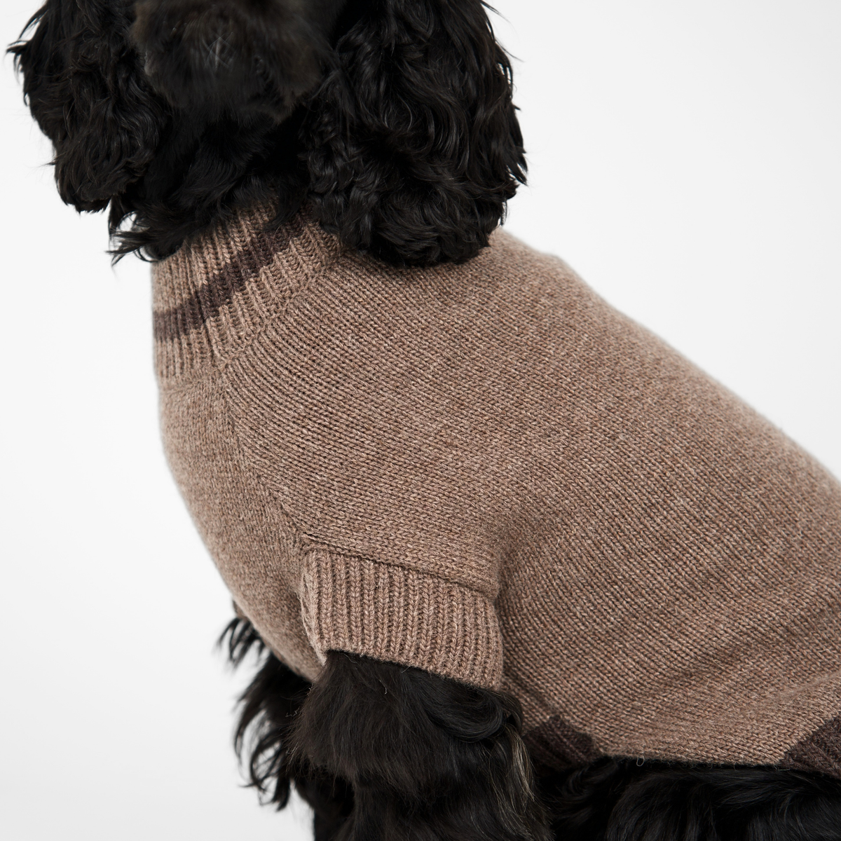 Ellen Dog Sweater | Taupe/Espresso