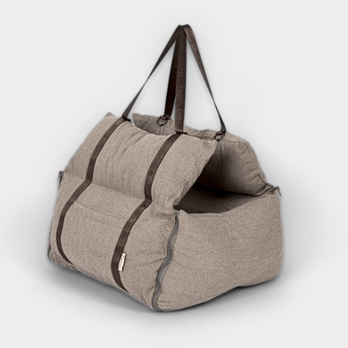 Fotelik samochodowy dla psa 3 w 1 Thea | Herringbone Mocca