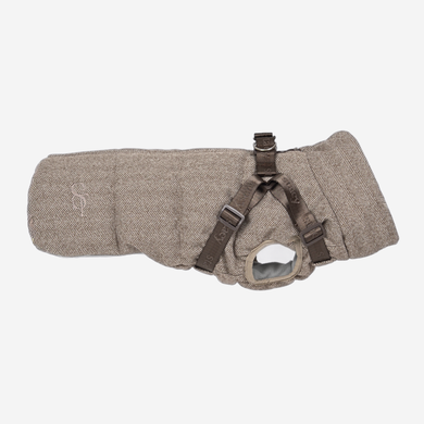 Vera Dog Coat w. Harness | Herringbone Mocca
